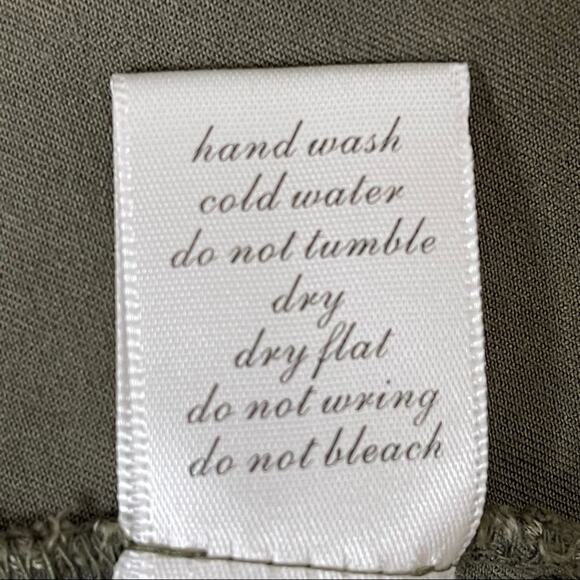 Harper Collared Hi-Low Hem Long Sleeve Button Front Blouse Women's Olive Size M - Picture 9 of 9